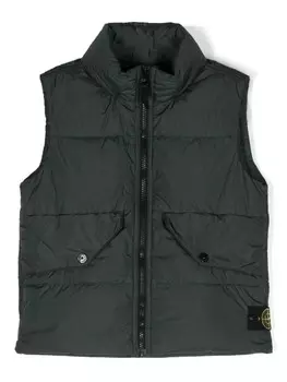 Утепленный жилет Stone Island Junior Compass-badge, зеленый