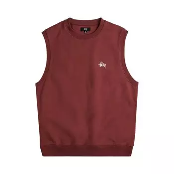 Утепленный жилет Stussy Stock Fleece Vest, цвет Washed Burgundy