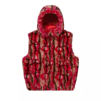 Утепленный жилет Supreme Faux Fur Hooded Vest 'Red', красный