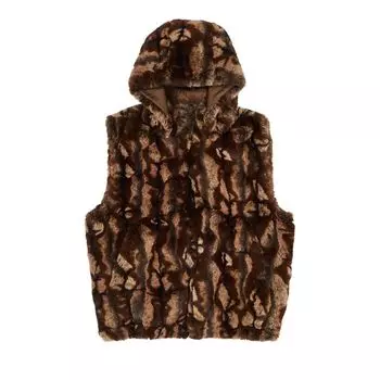 Утепленный жилет Supreme Faux Fur Hooded Vest 'Brown', коричневый