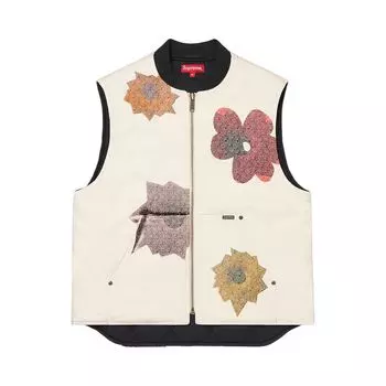 Утепленный жилет Supreme x Nate Lowman Work Vest 'Natural', кремовый