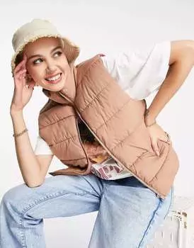 Утепленный жилет светло-коричневого цвета Noisy May