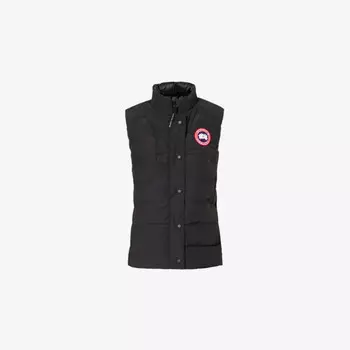 Утепленный жилет свободного кроя с утеплителем Canada Goose, черный