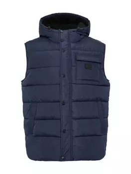 Утепленный жилет Threadbare, темно-синий