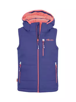 Утепленный жилет Trollkids Polyfaser Narvik, цвет Dunkellila/Rose