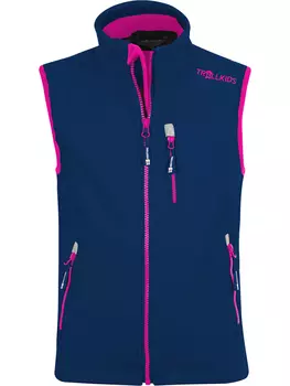 Утепленный жилет Trollkids Softshell Trollfjord, темно синий