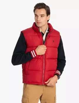 Утепленный жилет U.S. Polo Assn. Signature, красный