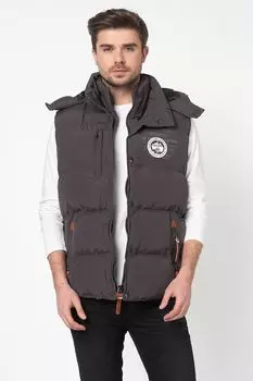 Утепленный жилет Vilano Canadian Peak со съемным капюшоном Geographical Norway, серый