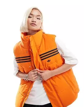 Утепленный жилет в стиле 70-х годов оранжевого цвета adidas Originals