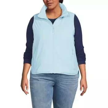 Утепленный жилет Wanderfree для полных Lands' End, цвет sunwashed blue
