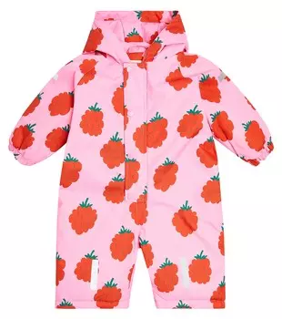 Утепленный зимний комбинезон baby малинового цвета Tinycottons, розовый