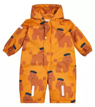 Утепленный зимний комбинезон для маленького пуделя Tinycottons, бежевый