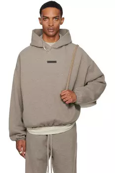 Утеплённая худи современного кроя Fear Of God Essentials, цвет homestead heather