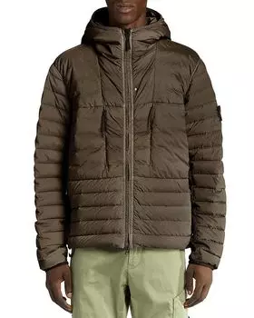 Утеплённая куртка с капюшоном Stone Island, зеленый