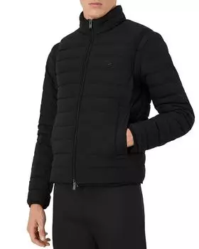 Утеплённый стёганый жилет Essential Emporio Armani, черный