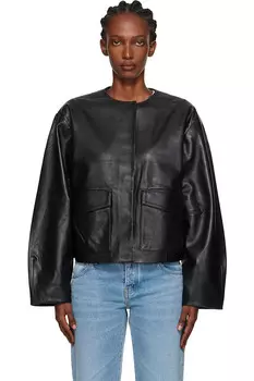 Утилитарная кокон-кожаная куртка St. Agni, черный