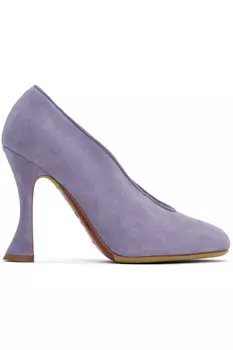 Утиные замшевые каблуки Moschino, цвет lilac