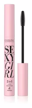 Утолщающая и удлиняющая тушь 2-в-1 Eveline Cosmetics Sexy Girl, оттенок Black 10 мл