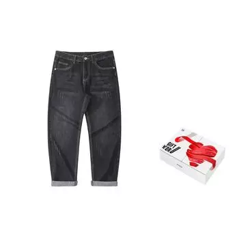 Утолщенные джинсы унисекс подарочная коробка FAIRWHALE, Denim Blue Fleece-Lined