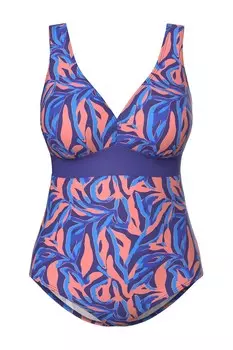 Утягивающий купальник Ulla Popken Triangle Shaping Swimsuit, цвет indigo/dark blue