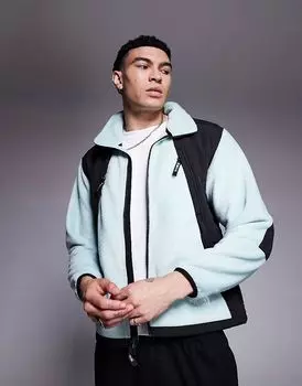 Утяжеленная флисовая куртка Polar Sun синего цвета с карманами The North Face