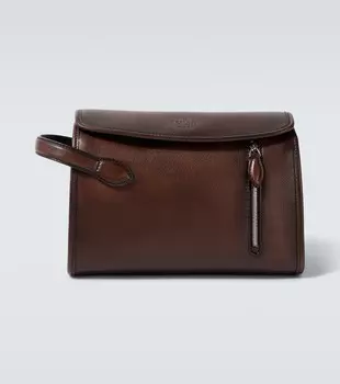 Утренний ремень кожаная сумка-мессенджер Berluti, Soft Brown