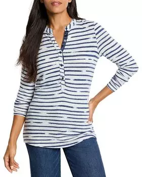 Уютная футболка в полоску с рисунком NZT BY NIC+ZOE, мультиколор