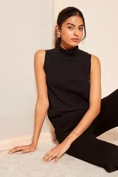 Уютная майка без рукавов с высоким воротником Friends Like These, черный