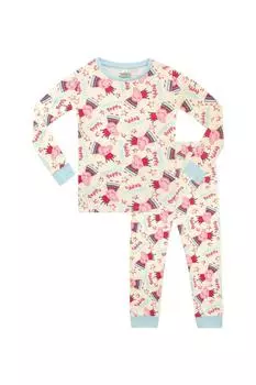 Уютная облегающая пижама с принтом короны Peppa Pig, розовый