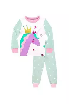Уютная облегающая пижама Unicorn Crown Harry Bear, зеленый