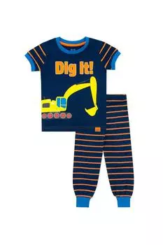 Уютная облегающая пижама в полоску Digger Harry Bear, синий