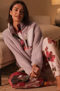 Уютная толстовка с капюшоном из борга B By Ted Baker, розовый