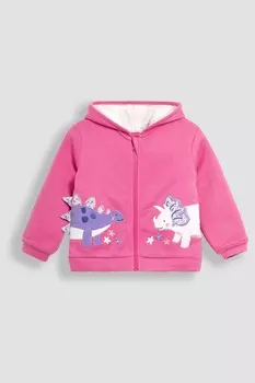 Уютная толстовка с капюшоном из хлопка с аппликацией Jojo Maman Bb, розовый