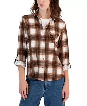 Уютная трикотажная рубашка с клетчатым воротником для подростков Just Polly, мультиколор