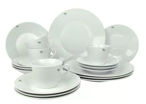 Уютно и модно 20 шт. Комбинированный сервиз для 4 человек из высококачественного фарфора, легко чистится и можно мыть в посудомоечной машине Cosy & Trendy, белый