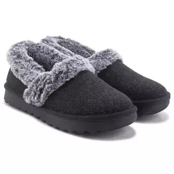 Уютно, морозно, прижимаясь, тапочки Skechers, черный