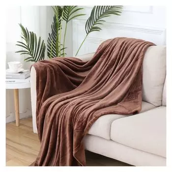 Уютное коралловое фланелевое одеяло с энергоэффективным контролем температуры, сплошное цветное одеяло максимального комфорта небесно-голубого цвета A Stuttg, мультиколор