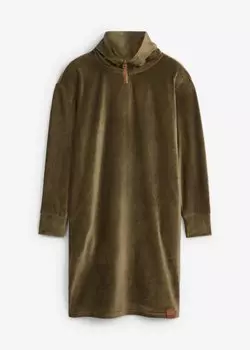 Уютное вельветовое платье из джерси John Baner Jeanswear, зеленый