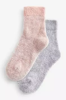 Уютные бархатные носки 2 пары Next, серый