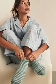 Уютные бархатные носки 2 пары Next, зеленый