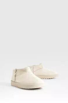 Уютные ботинки с молнией boohoo, белый