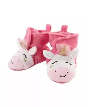 Уютные флисовые пинетки для маленьких девочек, Pink Star Unicorn Hudson Baby, мультиколор