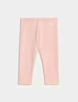 Уютные леггинсы из хлопковой смеси с флисовой подкладкой Marks & Spencer, цвет Blush