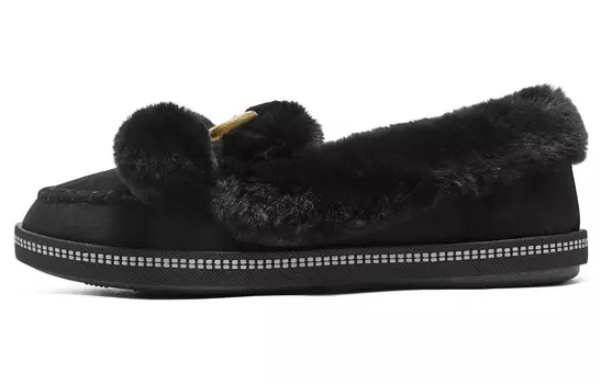 Уютные лоферы женские черные Skechers