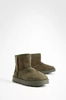 Уютные мини-сапожки boohoo, зеленый