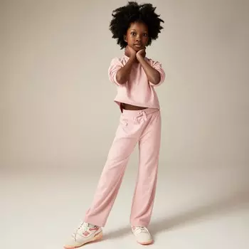 Уютные широкие брюки в рубчик для девочек J.Crew, розовый
