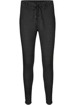 Уютные термолеггинсы со шнуровкой имитирующие джинсовую ткань John Baner Jeanswear, черный