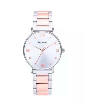 Уютные женские часы RA597203 из стали с двухцветным ремешком из розового золота Radiant, серебро