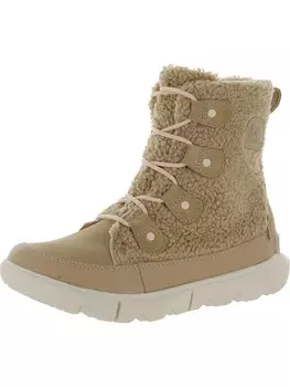 Уютные женские кожаные ботильоны на шнуровке Explorer II Joan Sorel, цвет Canoe/Chalk