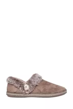 Уютные женские тапочки с мотивом свежего тоста у костра Skechers, коричневый